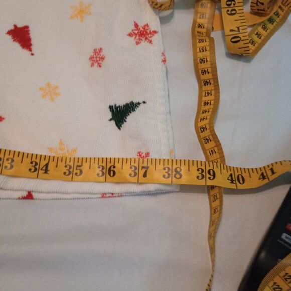 Women's Corduroy Maxi Art To Wear Jumper. White, Christmas Trees Pockets *Read* - Picture 8 of 10